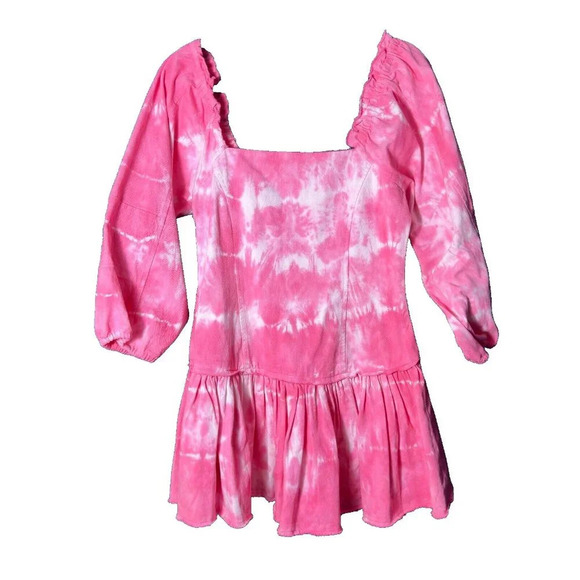 LoveShackFancy Sonoma Stretch Cotton Chai Tie Dye Mini Shift Dress Size … - Picture 7 of 13